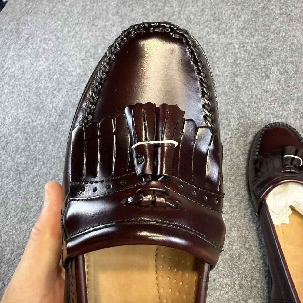 GH Bass & Co Weejuns Men's Jeremy Tassel Loafers Burgundy Leather 8.5 2E